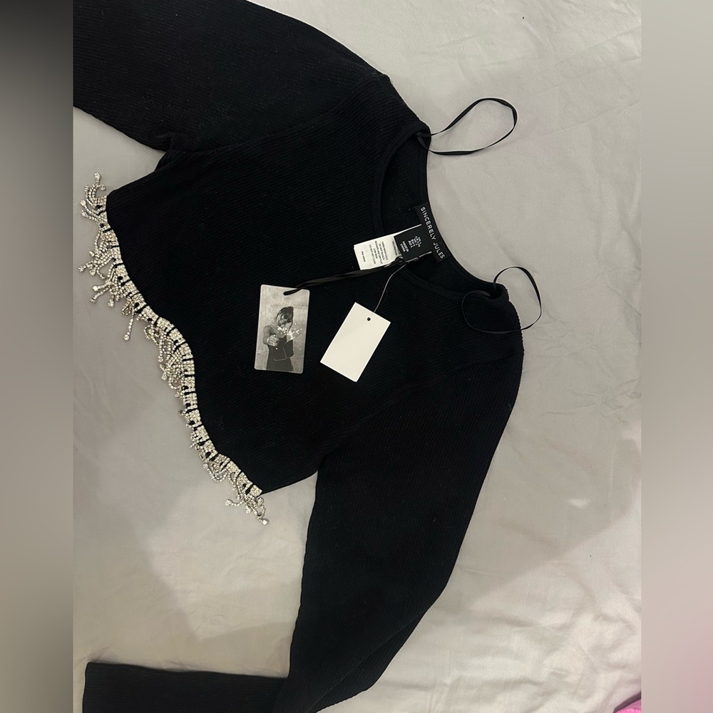 Sincerely Jules Long Sleeve Black Top